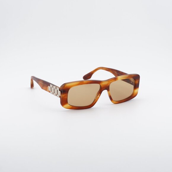 Victoria Beckham VB669S 223 Sunglasses Havana Square Frame, Brown Lenses main image 6